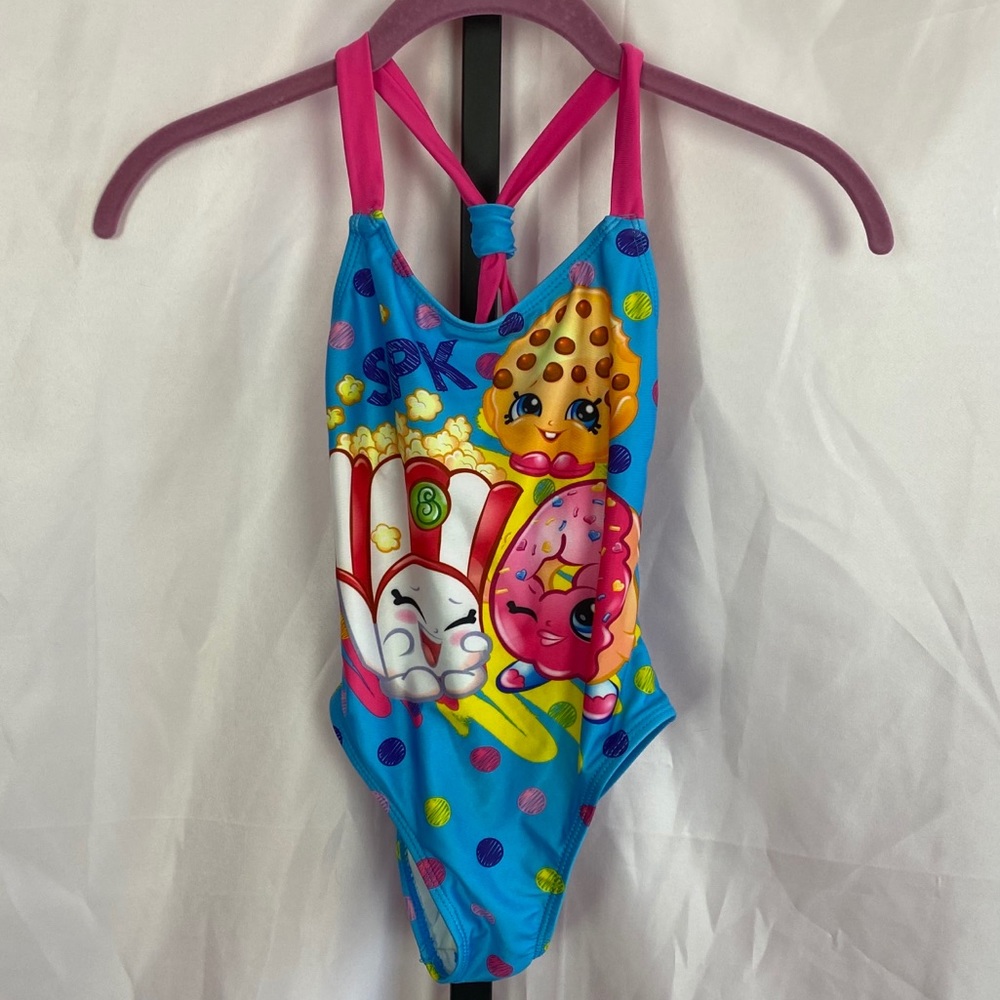 3 FOR $15 Shopkins Girls One Piece Swimsuit, size Small